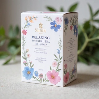 Envase de té de hierbas relajante