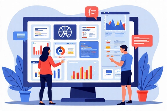 Ilustración de análisis de datos y mejora de servicios